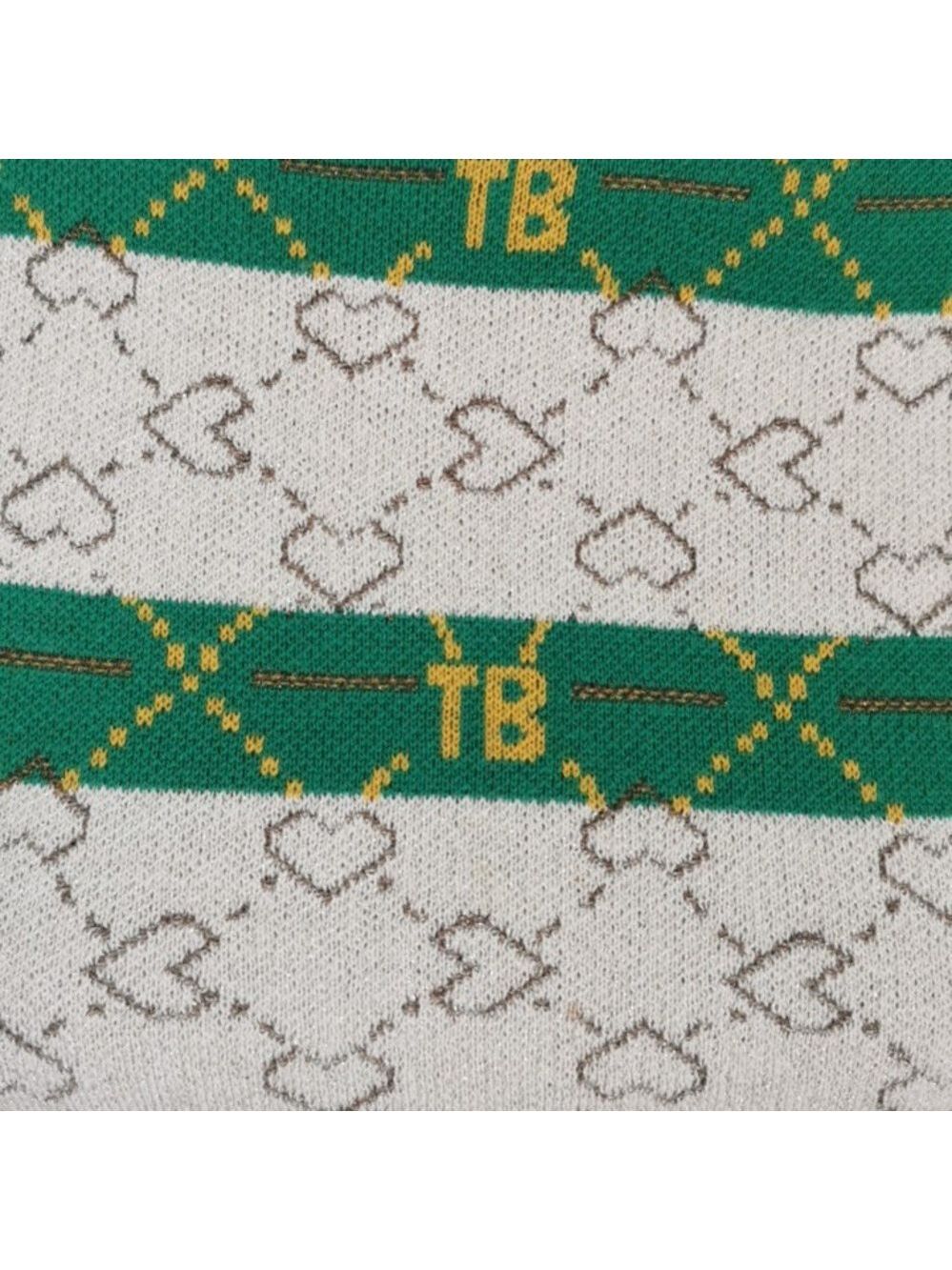 Womens JIANYUE Unique Green/Beige Jacquard Knit Cashmere Blend Sweater Y2K. L - Picture 3 of 6